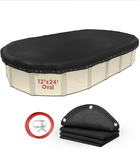Buffalo Blizzard - Cubiertas de invierno Micro Mesh Black para piscinas redondas, ovaladas y rectangulares | Permite el paso de la lluvia o la nieve