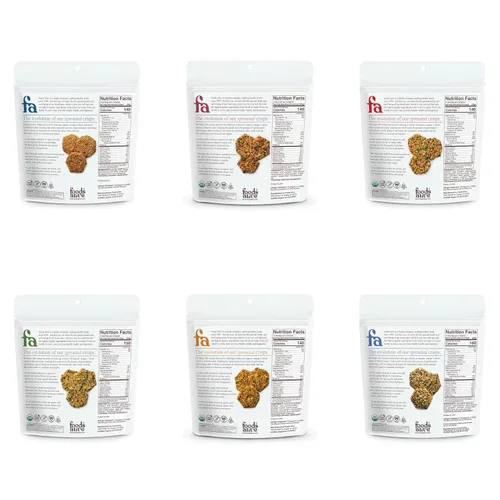 Miniatura 2 de Foods Alive Savory Organic Sprouted Crisps Bundle (6 sabores), galletas de aperitivos sin gluten de 4 onzas