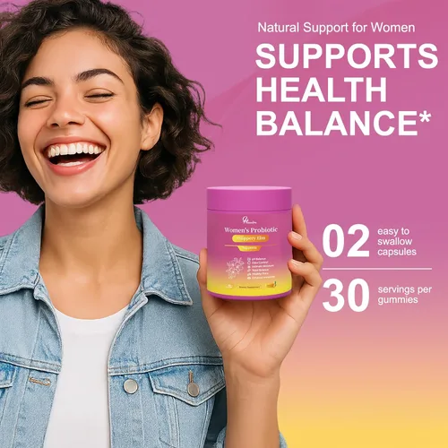 Miniatura 7 de Her Juicy Gomitas Probióticas para Mujeres: Apoyan el Bienestar Femenino y el Equilibrio del pH, Veganas Naturales, Sabor Piña, Mezcla