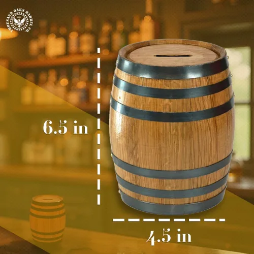 Miniatura 4 de Thousand Oaks Barrel Co. - Hucha de madera hecha a mano para adultos, ahorro de dinero para dinero real, billetes y monedas, grande de 6.5 x 4.5 x