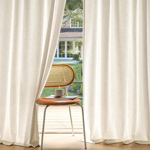 Miniatura 17 de MIULEE 2 paneles de cortinas de lino de privacidad que no se transparentan, cortinas filtrantes de luz, cortinas texturizadas con pestaña trasera