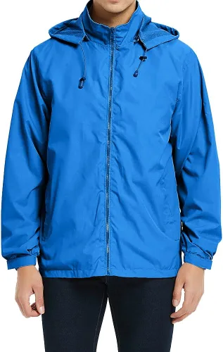 Miniatura 12 de Chaqueta impermeable cortavientos ligera para hombre con capucha extraíble