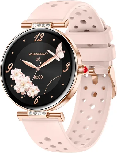 Miniatura 9 de Yihou Relojes inteligentes para mujer, rastreador de actividad física, reloj de fitness con monitor de frecuencia cardíaca, monitoreo del sueño, Rojo