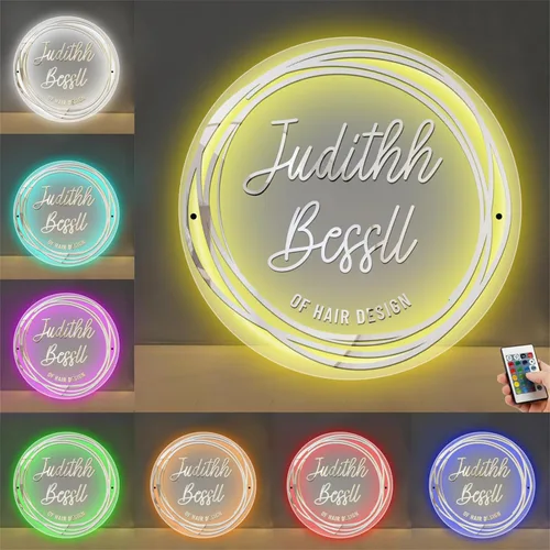 Miniatura 11 de Reloj de pared con nombre personalizado para dormitorio, sala de estar, cocina, barbería, peluquería, peluquería, herramienta de peluquería, Reloj