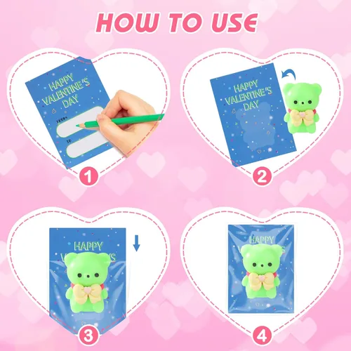 Miniatura 4 de Juego de 25 bolas antiestrés para el día de San Valentín, bolas de alivio para apretar, juguetes elásticos para aliviar la ansiedad, lindos juguetes