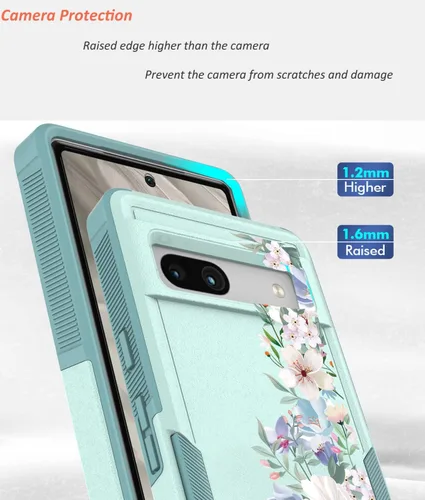 Miniatura 3 de Funda para Google Pixel 7a 5G: lindo diseño floral de flores delgadas para niñas y mujeres, funda de silicona suave de TPU para teléfono celular