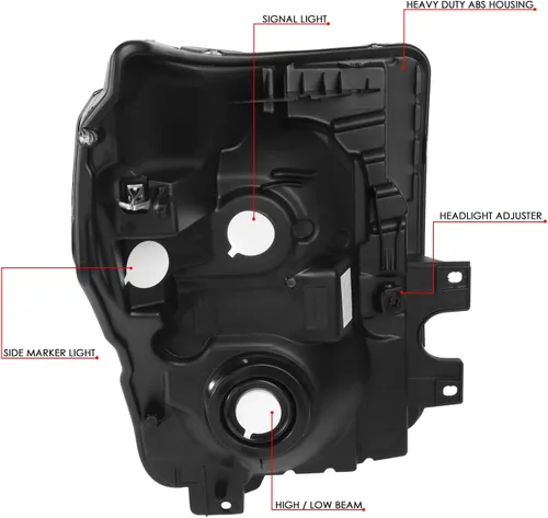 Miniatura 6 de DNA MOTORING Conjunto de faros delanteros compatible con 11-16 F-250 / F-350 / F-450 / F-550 Super Duty, ámbar negro, HL-OH-FSU13-BK-AM