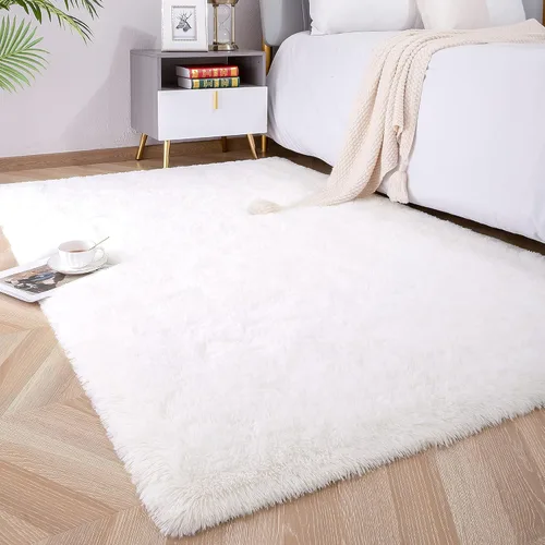 Miniatura 43 de Foxmas - Alfombra para centro de habitación, esponjosa y ultrasuave, para dormitorio, habitación de los niños, habitación del bebé, afelpada, Azul