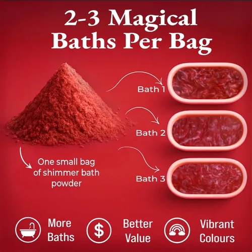 Miniatura 4 de Bomba de baño con brillo rojo en una bolsa - Bombas de baño hechas a mano con aroma a fresa para mujeres, niños y hombres - Bombas de baño en masa