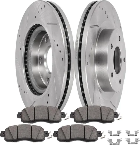 Miniatura 12 de SCITOO Brake Kits For Jeep For Cherokee 1999-2001,For TJ 1999-2006,For Jeep For Wrangler 2000-2006 Front Drilled & Slotted Disc Brakes Rotors and