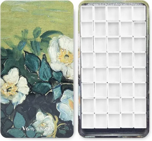 Miniatura 11 de Caja de lámina de viaje para paleta de acuarelas con 40 recipientes vacíos con tira de imán Margarita