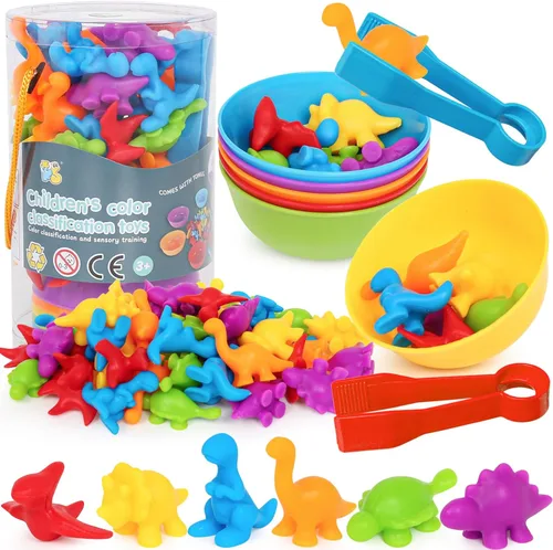 Miniatura 9 de Juguetes de clasificación de colores para niños pequeños, juegos de animales de contar y emparejar Montessori, actividades de aprendizaje