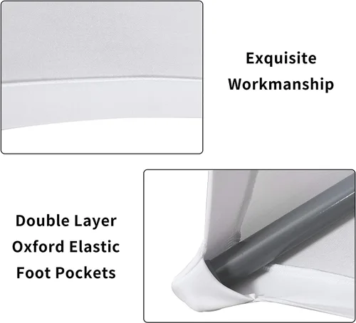 Miniatura 4 de Obstal Fundas elásticas de elastano para mesa de cóctel, color blanco, para bodas, banquetes y fiestas