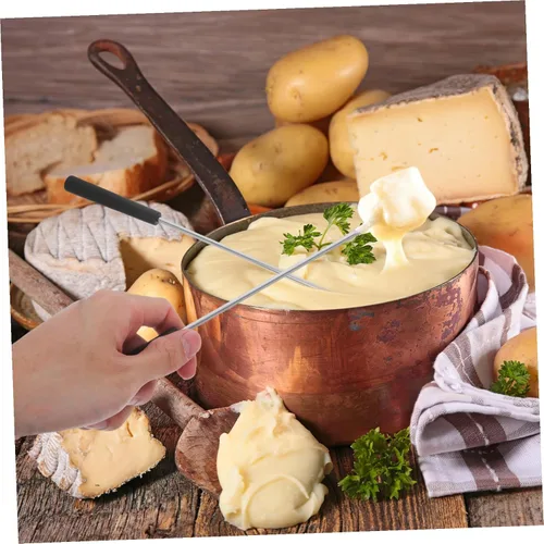 Miniatura 5 de STOBAZA 12 tenedores de fondue de acero inoxidable de 10.2 pulgadas, palitos de fondue de queso, utensilios de cocina, tenedores de alimentos