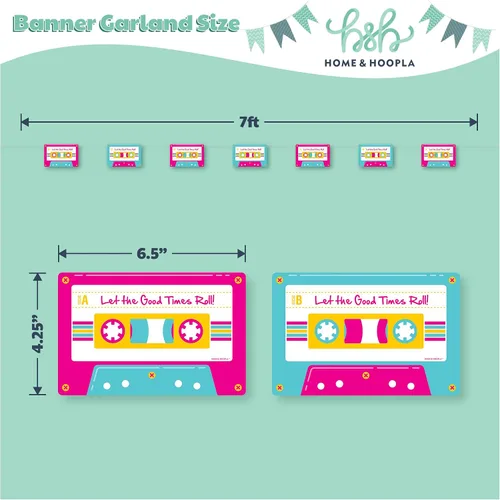 Miniatura 4 de Suministros para fiestas de los años 80 y 90 – Cinta de cassette para decoración de guirnaldas, 7 pies de largo (paquete de 2)