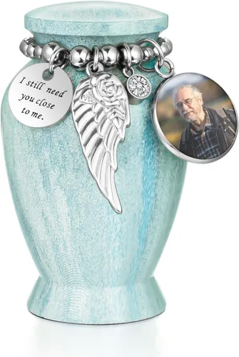 Miniatura 27 de Dletay Urnas pequeñas para cenizas humanas, recuerdo de 2.85 pulgadas, mini urna de cremación conmemorativa para mujeres y hombres, urnas funerarias