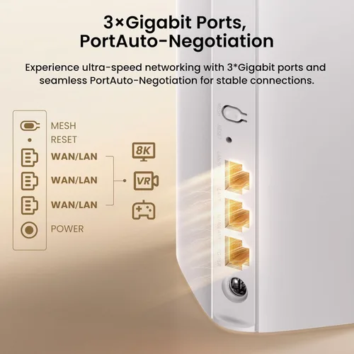 Miniatura 7 de Tenda Sistema de malla WiFi 7 BE3600 - Sistema WiFi de malla de doble banda para el hogar, red de malla sin costuras con 3 puertos Gigabit, soporta