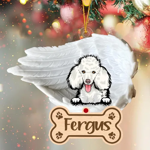 Miniatura 42 de Adorno de perro afgano de 1 ángel, adorno acrílico 2D personalizado conmemorativo para perros, regalo por pérdida de mascotas, regalo