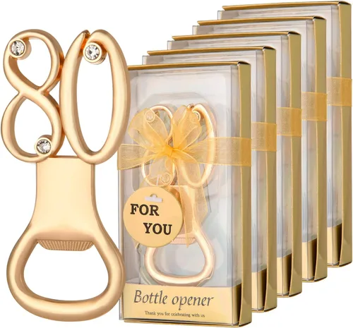 Miniatura 10 de 50 recuerdos dorados de fiesta de cumpleaños número 40 con diamantes de imitación, perfectos para invitados, 40 abridores de botellas de cerveza