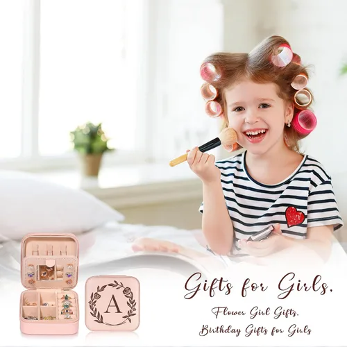 Miniatura 7 de Parima Joyero de viaje Pequeño joyero de viaje para mujeres, adolescentes y niñas, organizador de joyas de viaje, organizador de joyas de viaje