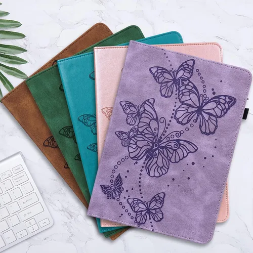 Miniatura 7 de Funda para Amazon Kindle Fire Max 11 (13ª generación, versión 2023) de 11 pulgadas, piel sintética, con soporte de mariposa en relieve, con lápiz