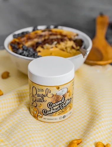 Miniatura 3 de Laurel's Mantequilla de anacardo y coco – Mantequilla de nuez alta en proteínas – Mantequilla saborizada – Mantequilla apta para dieta cetogénica