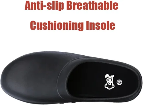 Miniatura 6 de SECHRITE Zapatos de chef para mujeres y hombres, antideslizantes, para jardín, trabajo, cocina, impermeables, antideslizantes, zuecos de enfermería
