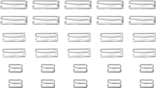 sowaka 30 piezas de ganchos de metal para sujetador, ganchos de ajuste para bikini, brasier de costura, tops halter para vestido de baño plateado