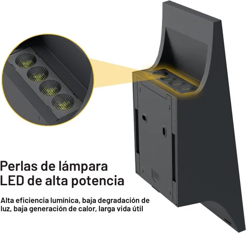 Miniatura 5 de SOTTLOT Luces Solares para Exteriores, 700LM 3000K Luces Solares de Pared para Exteriores Arriba y Abajo, Luces Solares de Aplique Atenuables, Luces