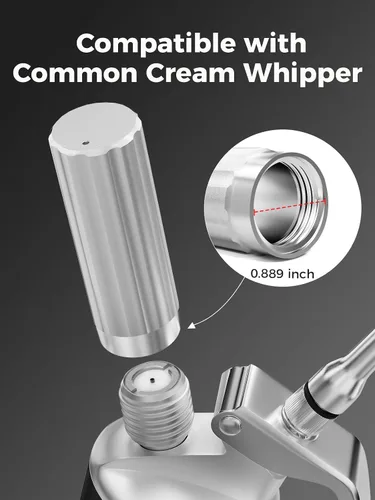 Miniatura 3 de Soporte para cargador de gas dispensador de crema batida, piezas de repuesto duraderas para recipientes de batidora de crema (aluminio)