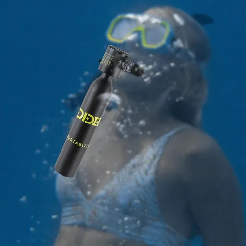 Miniatura 9 de Mini tanque de buceo conjunto de buceo, equipo de buceo inflable de 0.5L, tanque de oxígeno para respiración subacuática, constante con válvula