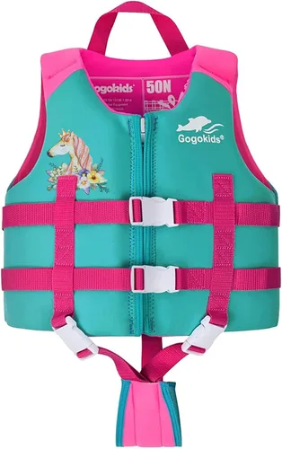 Miniatura 16 de Gogokids Chaleco de natación para niños pequeños, chaleco de natación de alta calidad para niños de 30-40-50-60-70-80 libras, flotadores para niños