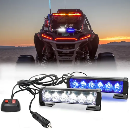 Miniatura 17 de 2 x 6 LED con 9 modos de advertencia para el tráfico - Luces estroboscópicas impermeables para auto, para interior, techo, salpicaderas, parabrisas