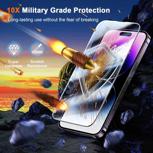 Miniatura 4 de Paquete de 2 protectores de pantalla de privacidad para iPhone 13 Pro Max /14 Plus [kit de alineación automática] vidrio templado, protección