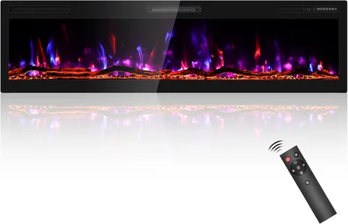 Miniatura 8 de Zionheat - Chimenea eléctrica ultrafina de 36 pulgadas para sala de estar, chimenea independiente/insertos/montado en la pared con control remoto