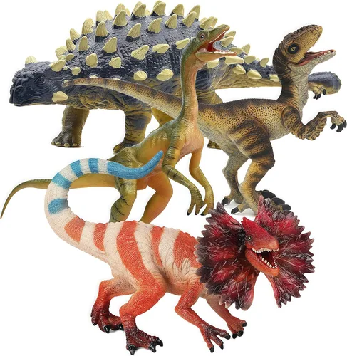 Gemini&Genius Anquilosaurio Velociraptor Compsognathus Dilophosaurus Dilophosaurus Dinosaurs Set, recuerdo de fiesta, coleccionista de dinosaurios,