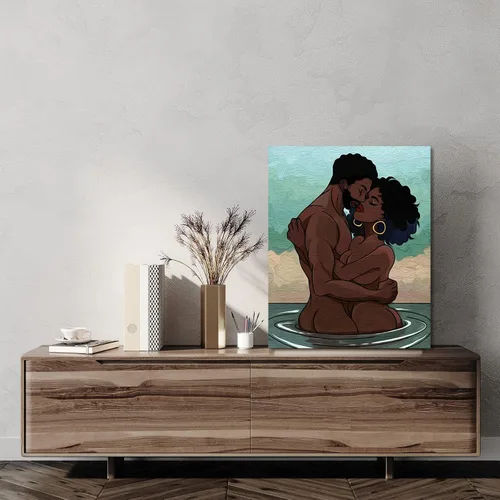 Miniatura 5 de Nuberlic Kit de pintura en lienzo predibujado para pintar para adultos, parejas, pintura y sorbos, suministros de fiesta, tema de amor