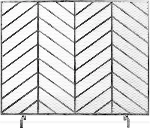 Miniatura 8 de Best Choice Products Panel individual de 38 x 31 pulgadas, hecho a mano, malla de hierro forjado, protector contra chispas contra incendios