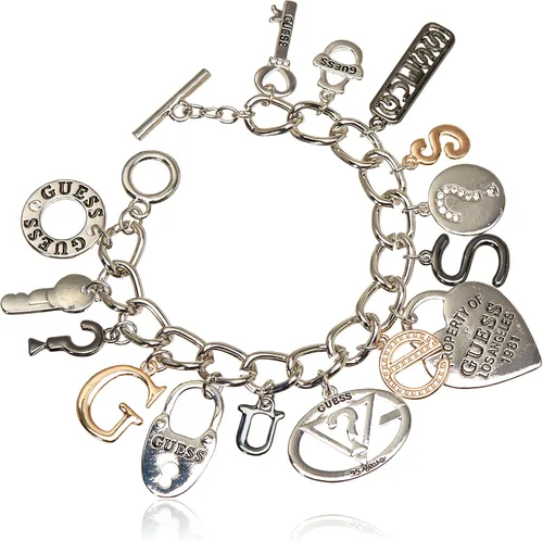 Miniatura 2 de GUESS Pulsera básica con dije de logotipo de metal mixto, Base