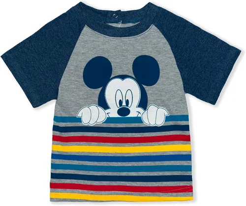 Miniatura 3 de Disney Mickey Mouse - Conjunto de camiseta, pantalones cortos y mameluco para bebé, grisblanco o azul marinogris