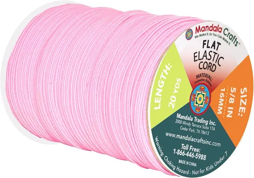 Miniatura 186 de Mandala Crafts - Rollo de cordón elástico plano para costura y manualidades Blanco