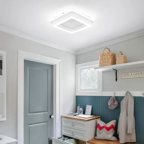 Miniatura 8 de CANEOE Luz de Pasillo Cuadrada de 24W, Moderna Luz de Techo LED de Montaje al Ras, Luces de Acrílico Blanco Cerca del Techo para Dormitorio Comedor
