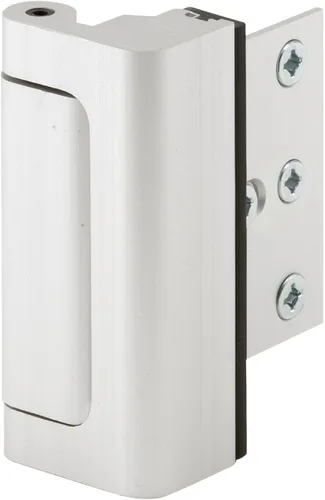 Prime-Line U 10827 - Cerradura de refuerzo de puerta – Añade alta seguridad adicional a tu hogar y evita la entrada no autorizada – Tope de 3 Níquel