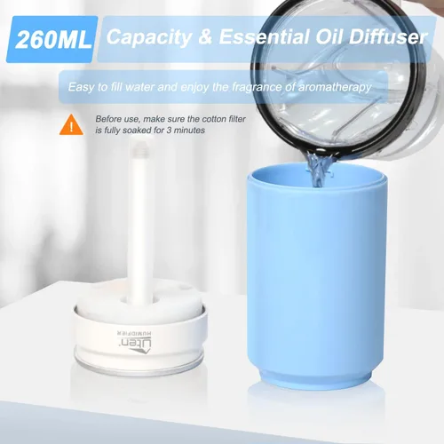 Miniatura 5 de Humidificadores, humidificador para dormitorio, humidificador de aire de lata, humidificadores para el hogar y las plantas, alimentado por USB