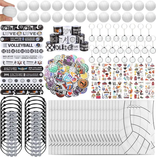 Kolewo4ever Set de 295 Piezas de Artículos de Fiesta de Voleibol a Granel Rellenos de Bolsas de Regalitos de Voleibol para Bolsas de Regalos de