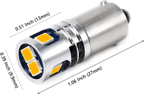 Miniatura 4 de PHINLION BA9S 1889 bombilla LED amarilla ámbar súper brillante 53 57 1895 3893 12929 T4W H5W H10W 12V bombillas LED no polarizadas para lectura