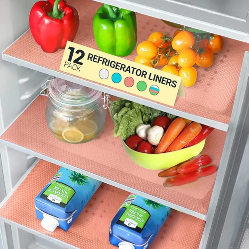 Miniatura 17 de Forros para Estantes de Refrigerador por Linda's Essentials - Forro de Refrigerador Fácil de Limpiar con Protección contra Derrames, Forros