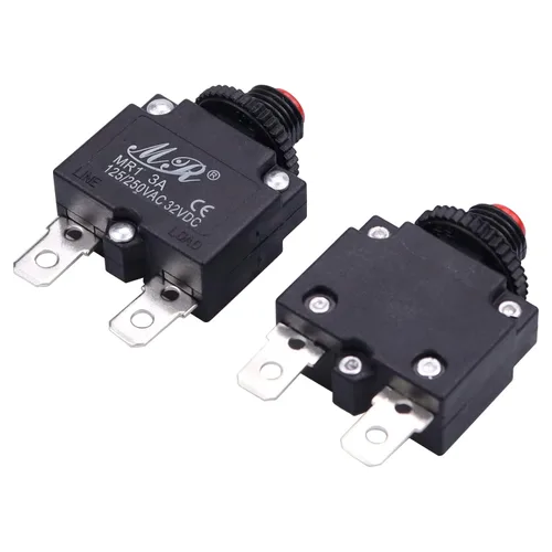 Miniatura 4 de Disyuntores térmicos de 3 amperios, 125/250 V CA 32 V CC, botón de reinicio manual, protector de sobrecarga, interruptor de disyuntor 3A, paquete