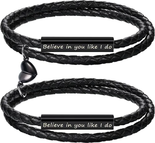 Pulseras para parejas para mujeres, regalos para hombres, aniversario de boda, regalos de nacimiento para novio, novia, pulsera a juego, 2 piezas,