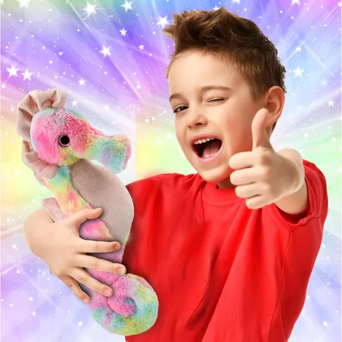 Miniatura 2 de DolliBu Peluche de caballito de mar arcoíris, animales de peluche súper suaves para niñas y niños, adorables criaturas marinas de peluche para niños